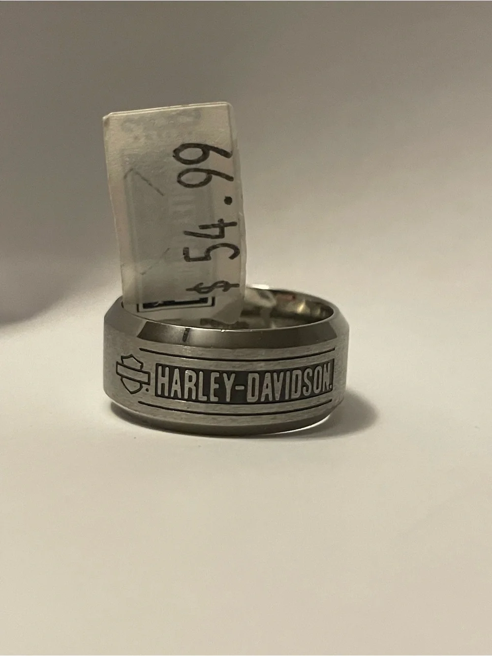 Harley-Davidson Silver and Black Band Ring with Logo